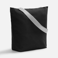 Шопер B5, черный с широкими зелеными ручками