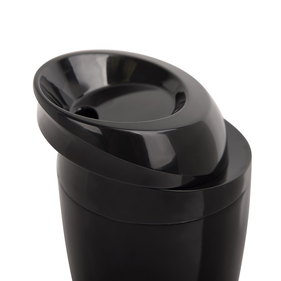 Термокружка вакуумная "Click": стальная; 400 мл; черный