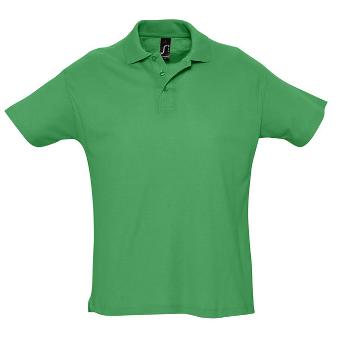 Рубашка поло мужская SUMMER II, зелёный травяной, 2XL, 100% хлопок, 170 г/м2