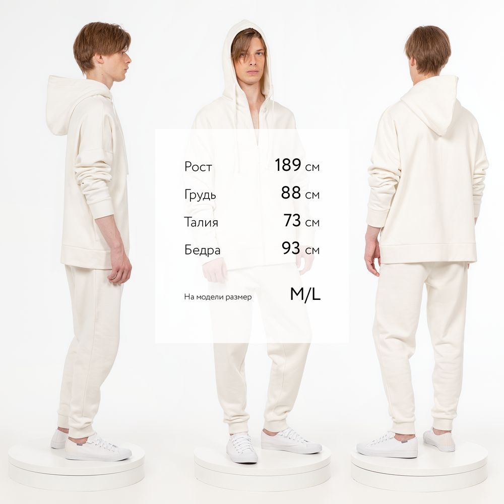 Толстовка унисекс H3, молочно-белая Толстовка унисекс H3, молочно-белая