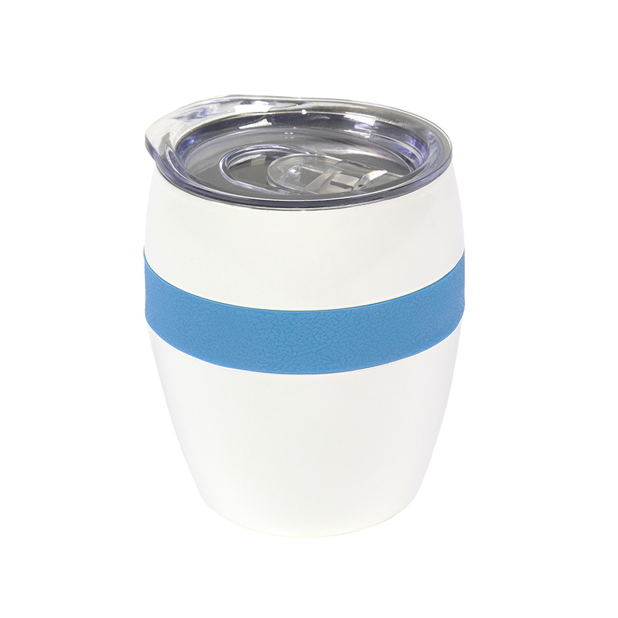 Термокружка LINE, белый/черный, сталь, 300 мл