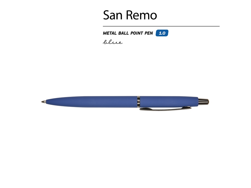 Ручка металлическая шариковая San Remo, софт-тач