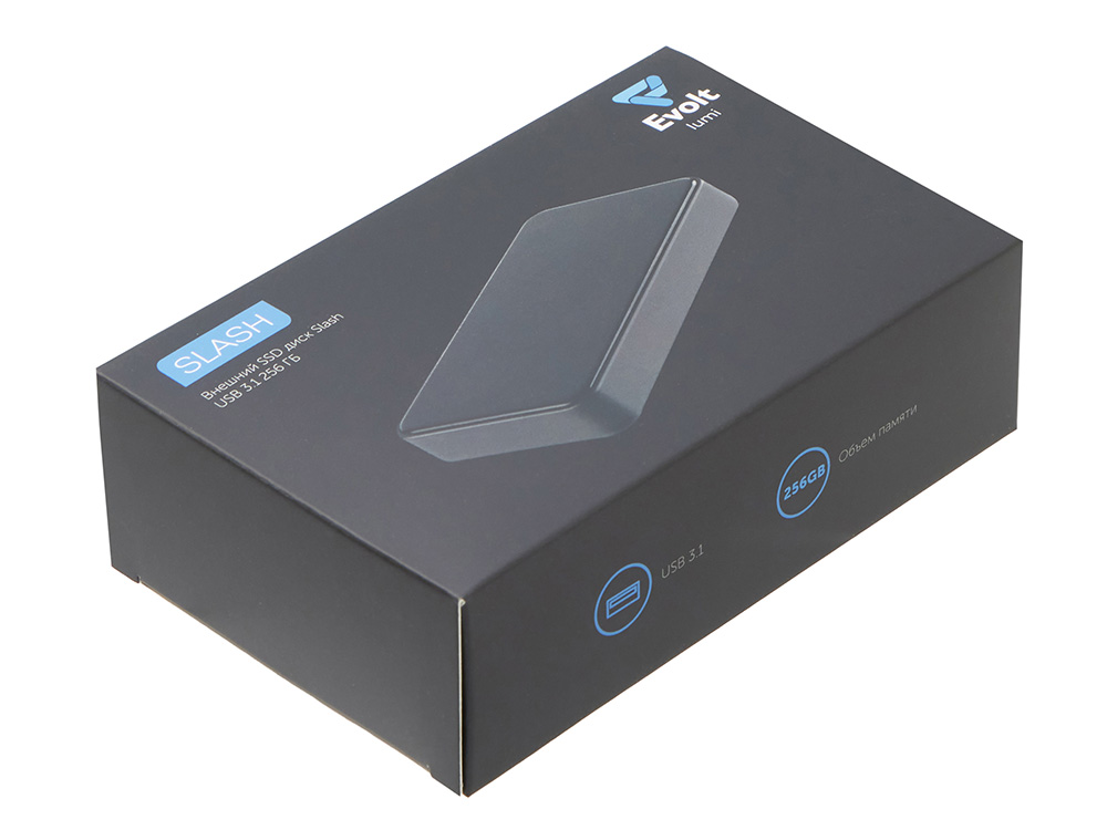Внешний SSD диск с подсветкой гравировки  Слэш, 256 ГБ