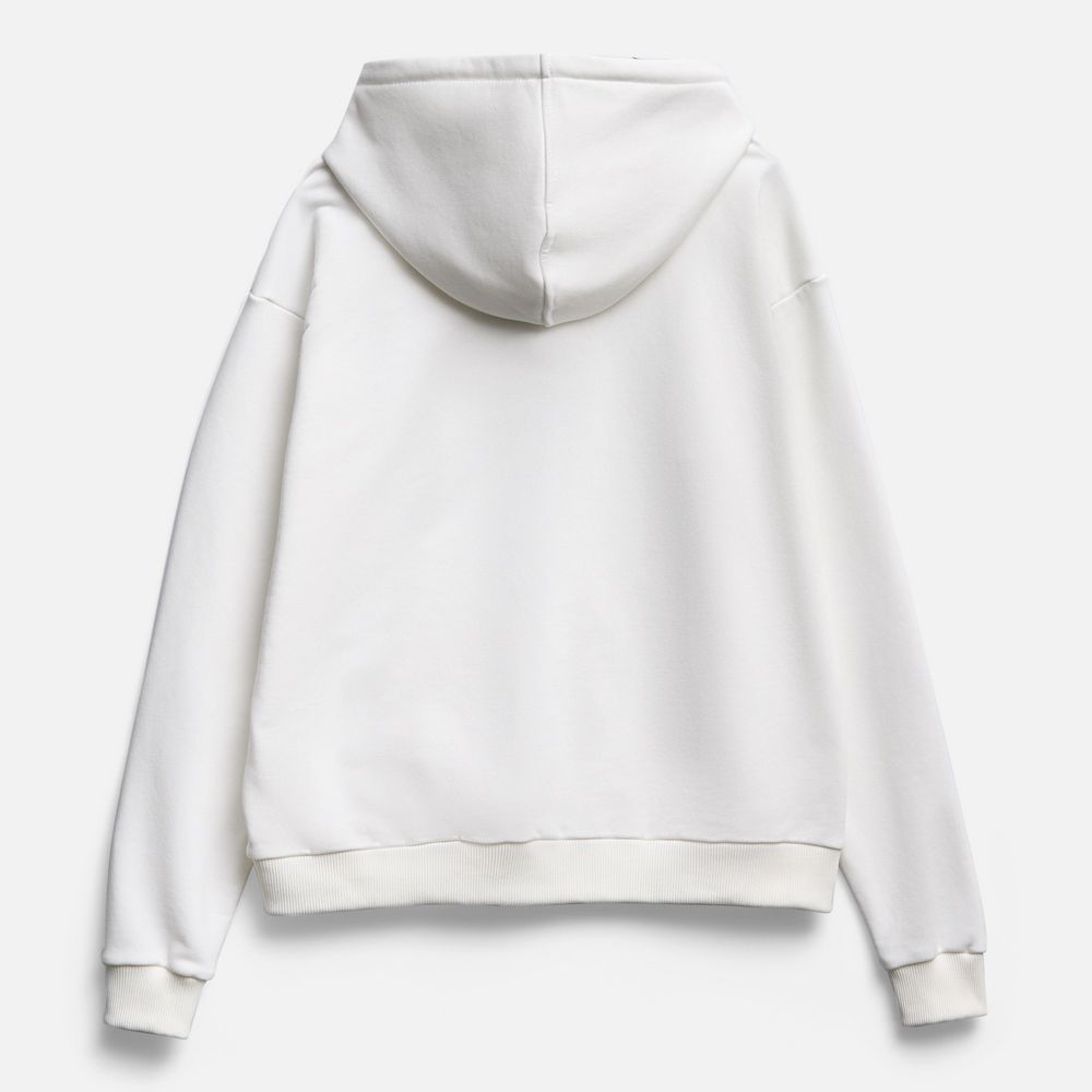 Толстовка унисекс оверсайз на молнии Zippy Terry, белая Толстовка унисекс оверсайз на молнии Zippy Terry, белая