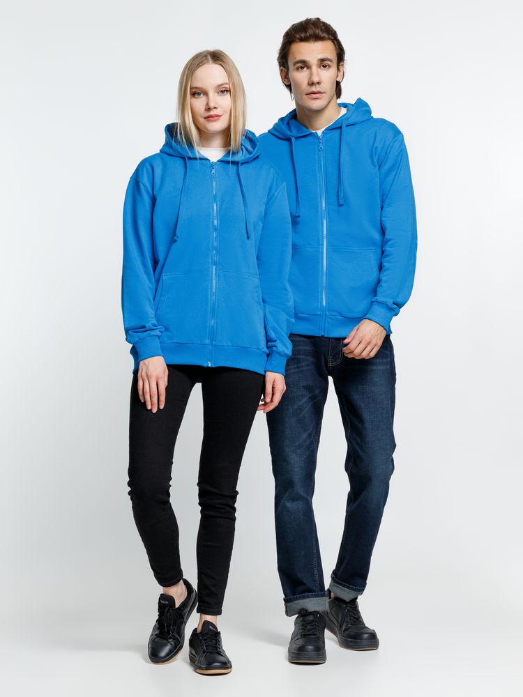 Толстовка на молнии с капюшоном Siverga 2.0, бирюзовая Толстовка на молнии с капюшоном Siverga 2.0, бирюзовая