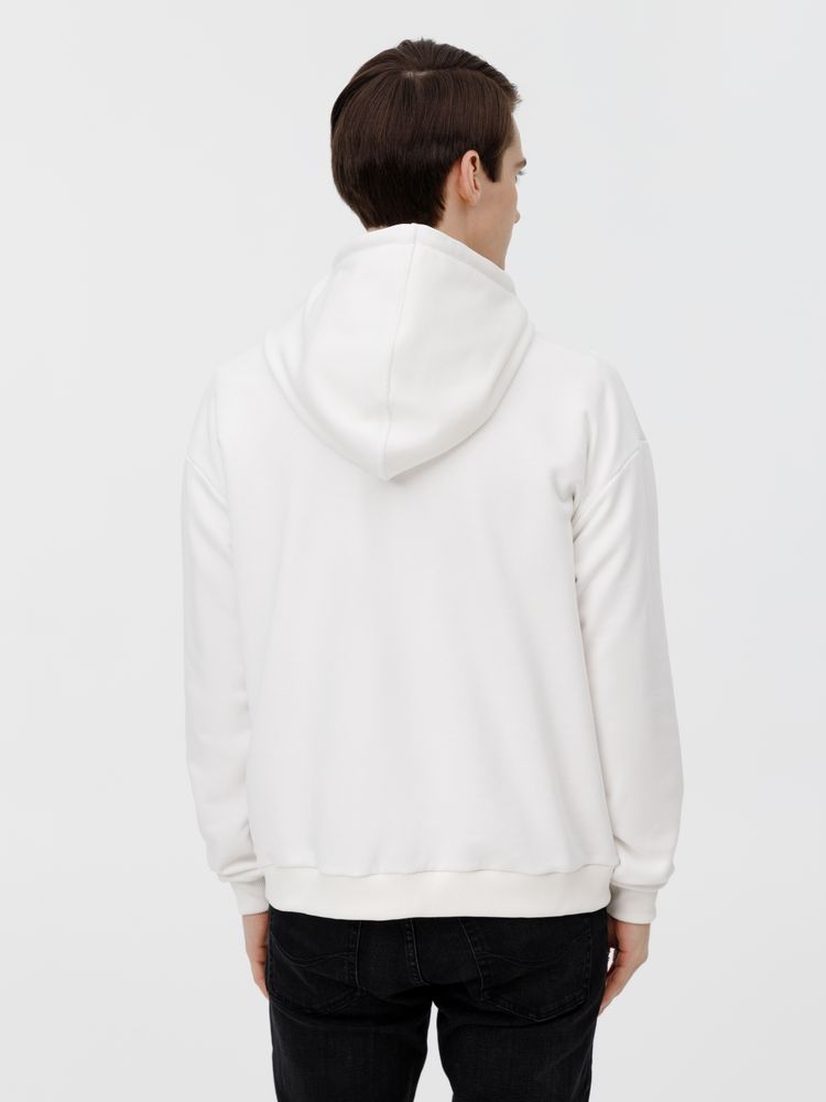 Толстовка унисекс оверсайз на молнии Zippy Terry, белая Толстовка унисекс оверсайз на молнии Zippy Terry, белая