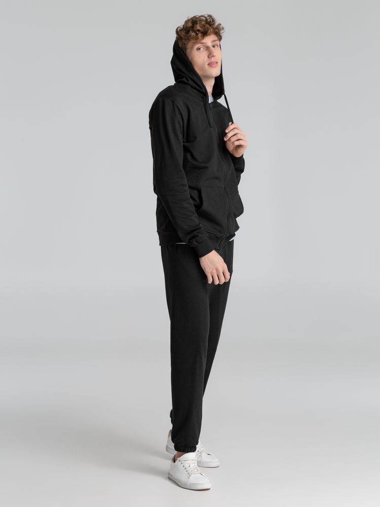 Толстовка на молнии с капюшоном Siverga 2.0, черная Толстовка на молнии с капюшоном Siverga 2.0, черная