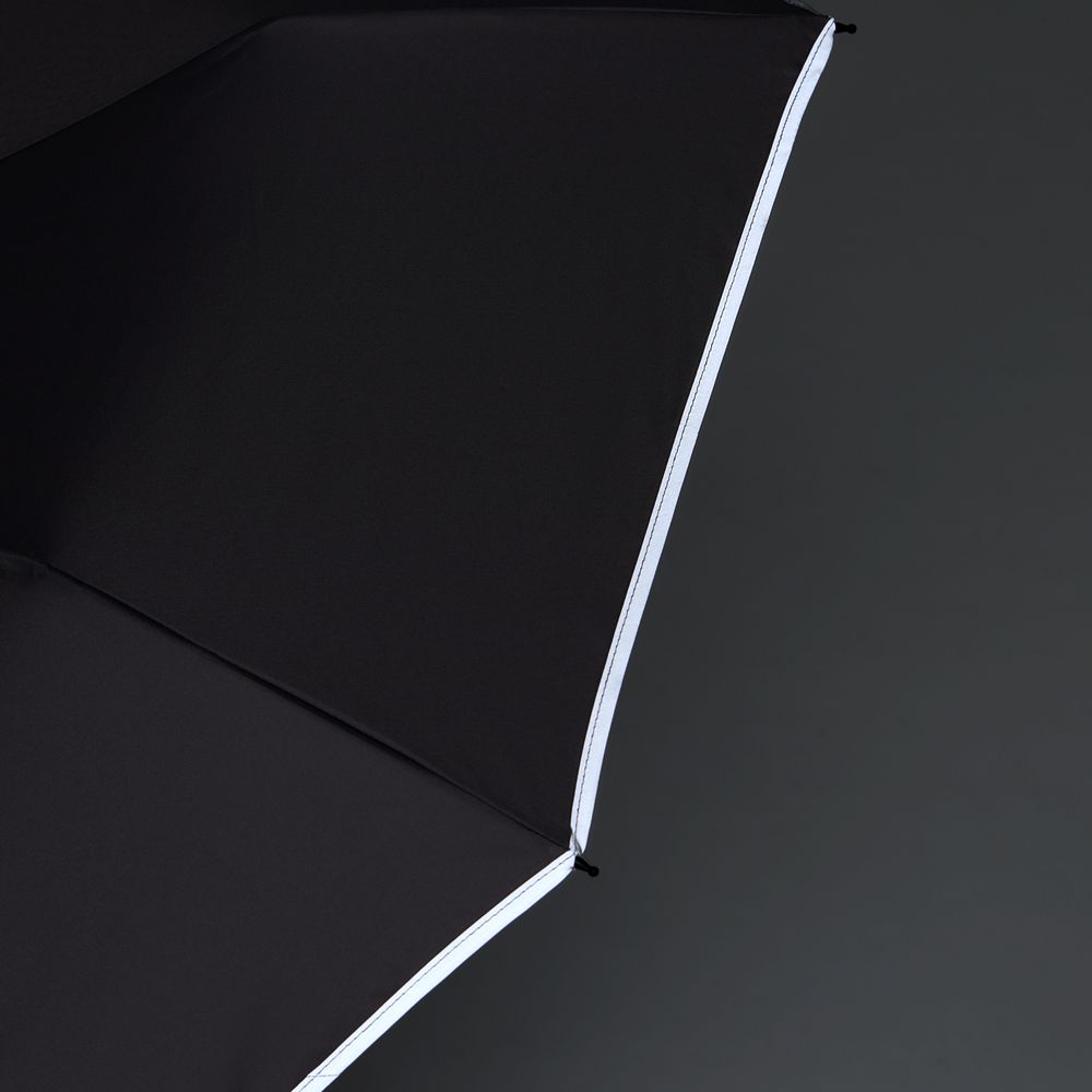 Зонт обратного сложения Norsken с фонариком, черный