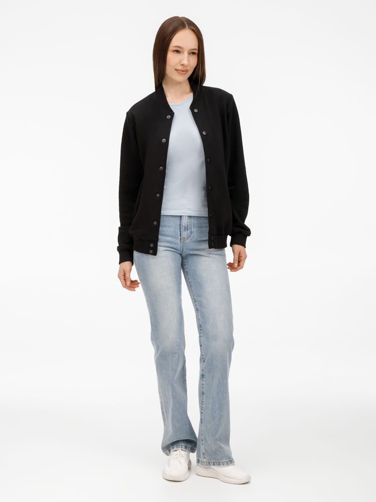 Бомбер унисекс Nuppu, черный Бомбер унисекс Nuppu, черный