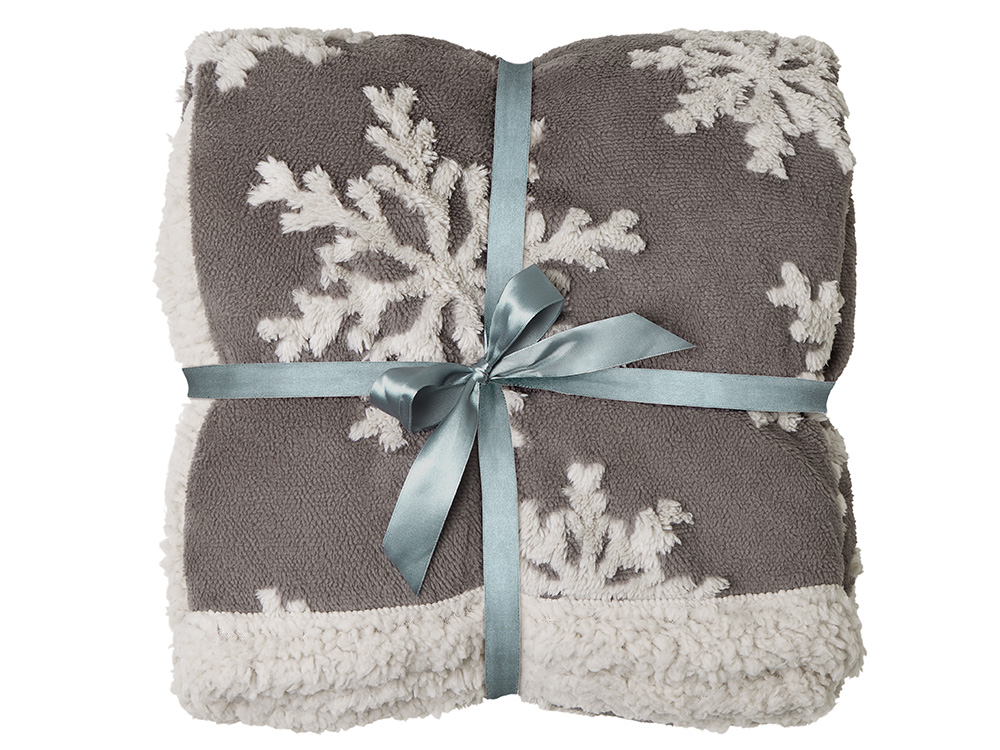 Плед Snowflake новогодний с капюшоном