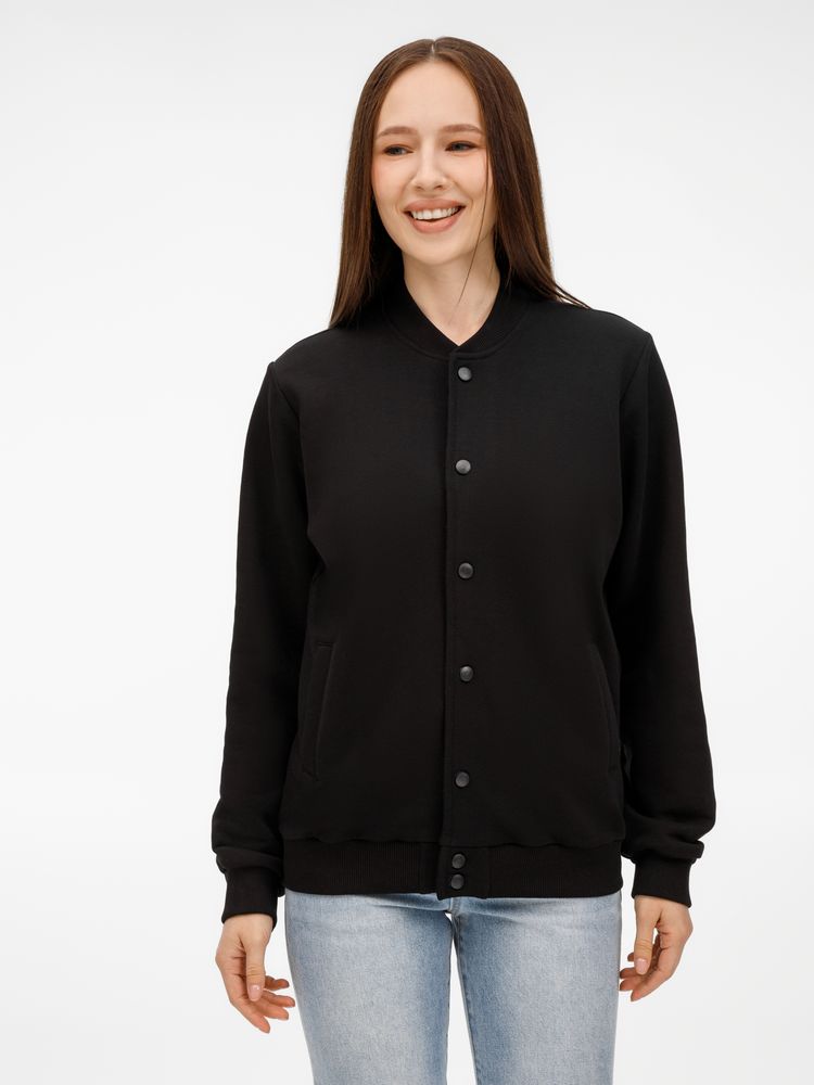 Бомбер унисекс Nuppu, черный Бомбер унисекс Nuppu, черный