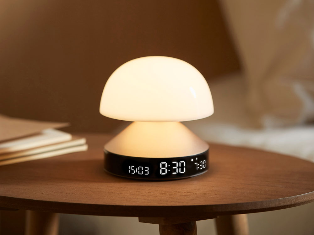 Светильник с часами и световым будильником Mina Sunrise