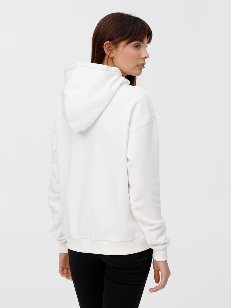 Толстовка унисекс оверсайз на молнии Zippy Terry, белая Толстовка унисекс оверсайз на молнии Zippy Terry, белая