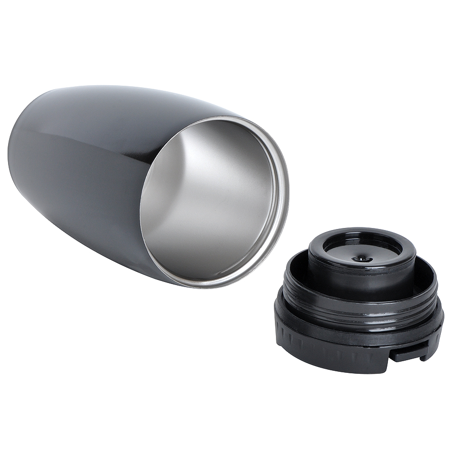 Термокружка дорожная "Dakar"; 420 мл; черный; пластик, металл; лазерная гравировка