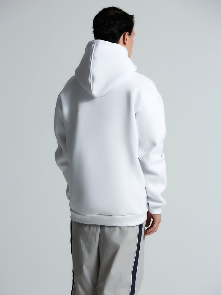 Толстовка унисекс оверсайз Zippy, белая Толстовка унисекс оверсайз Zippy, белая