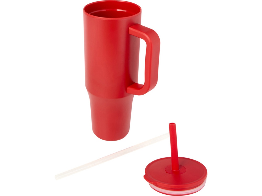 Герметичная термокружка Brady с силиконовой трубочкой, переработанная сталь, 900 мл