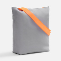 Шопер B5, серый с широкими зелеными ручками