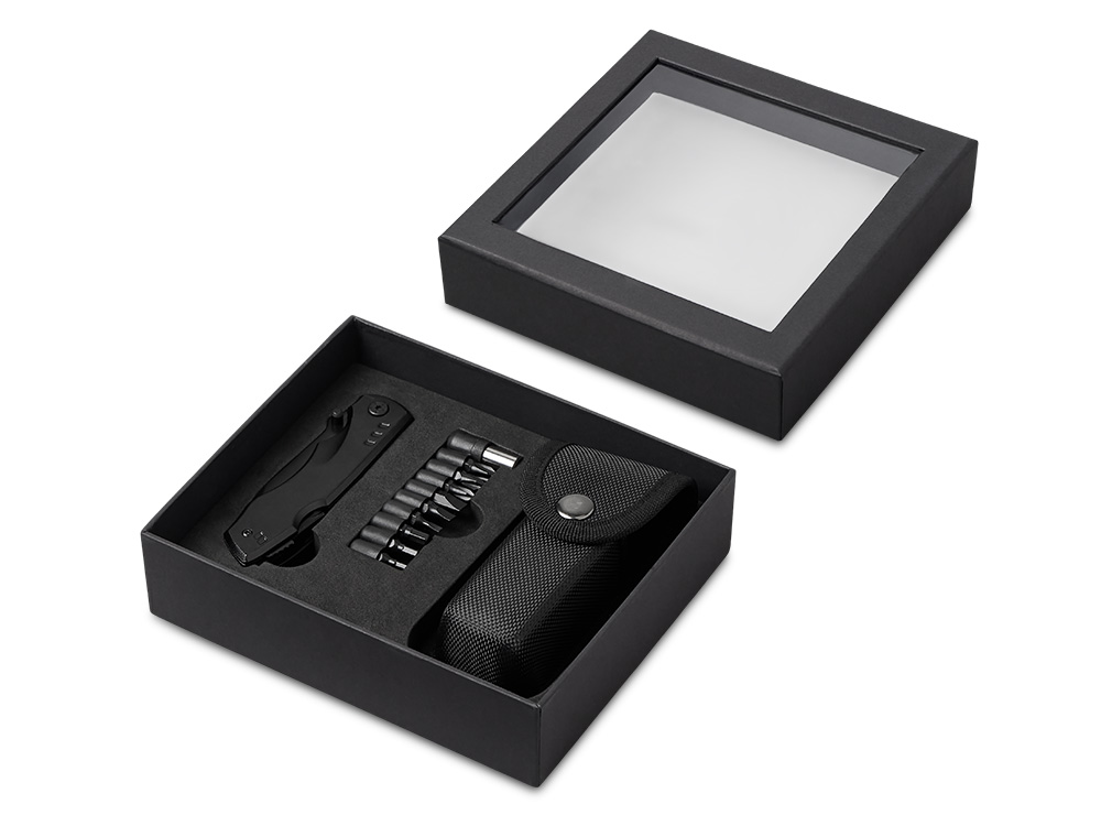 Универсальный мультитул с битами в подарочной упаковке с окном Шэйп