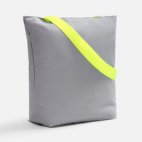 Шопер B5, серый с широкими зелеными ручками