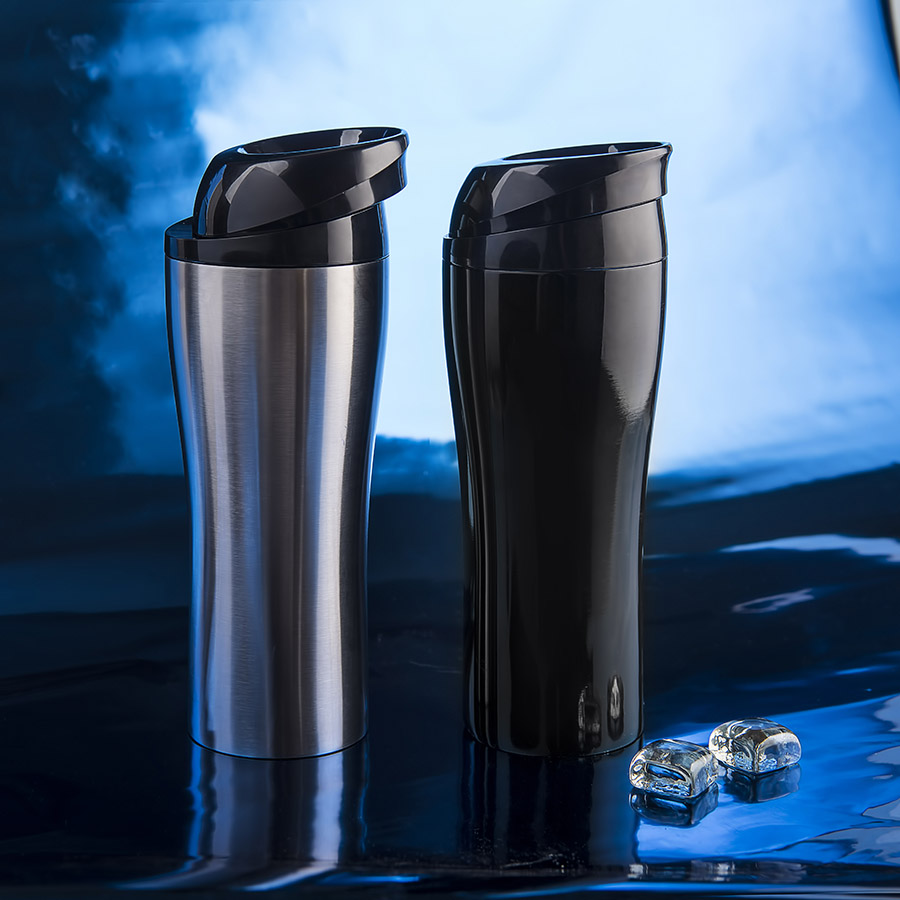 Термокружка вакуумная "Click": стальная; 400 мл; серебро