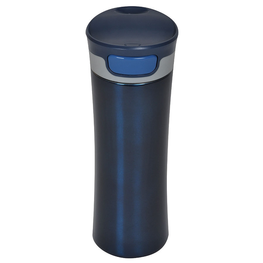 Термокружка дорожная вакуумная  DISCOVER; 450 мл; синий,  пластик, металл