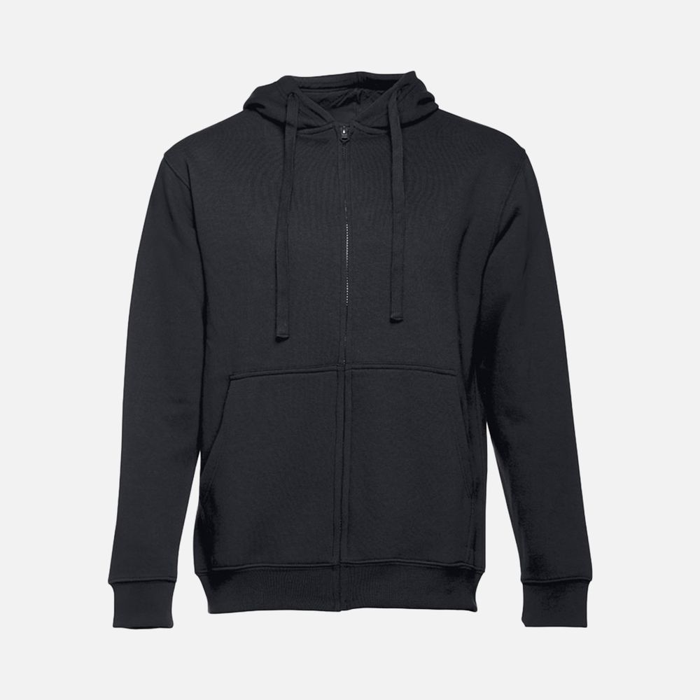 Толстовка мужская на молнии с капюшоном Amsterdam, черная