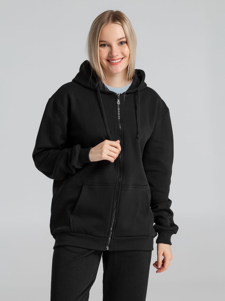 Толстовка на молнии с капюшоном Siverga Heavy 2.0, черная Толстовка на молнии с капюшоном Siverga Heavy 2.0, черная