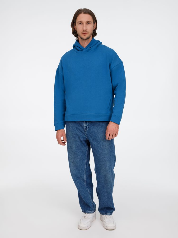 Худи оверсайз унисекс Tolla, синее (джинс)