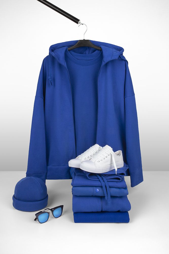 Толстовка унисекс H3, синяя Толстовка унисекс H3, синяя