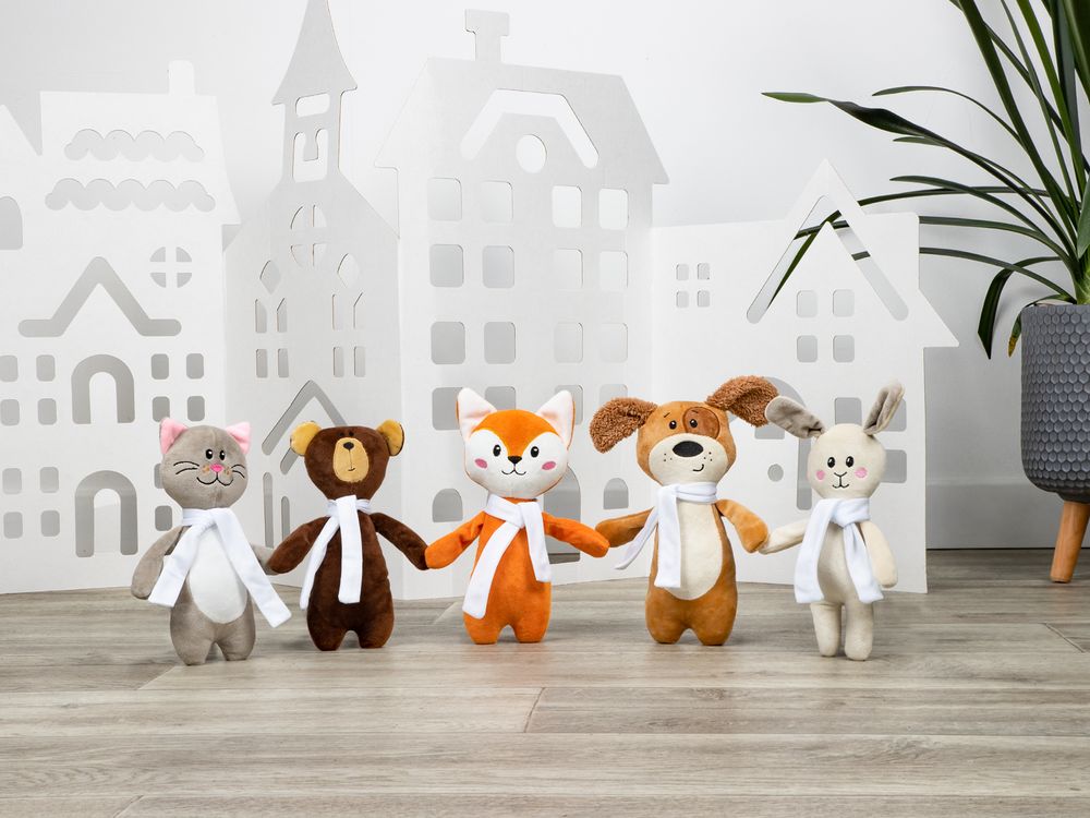 Мягкая игрушка Beastie Toys, лисенок с белым шарфом