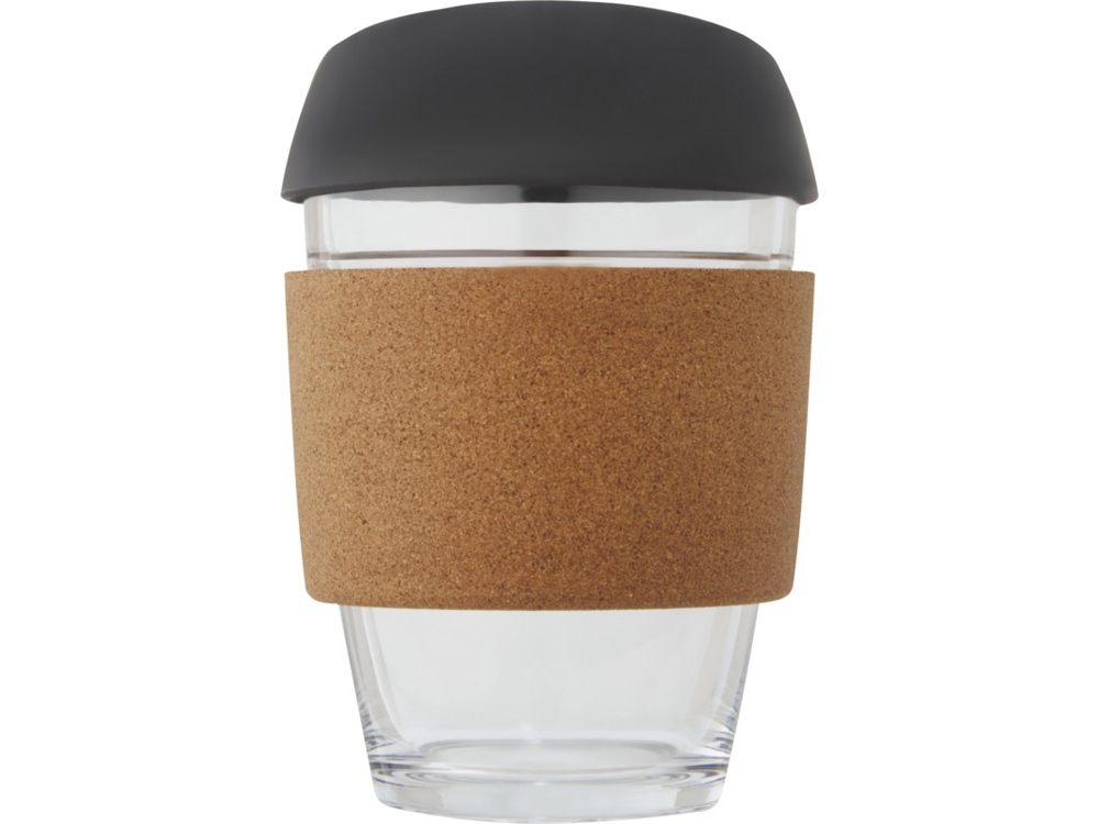 Стеклянный стакан с силиконовой крышкой и пробковой манжетой Lidan