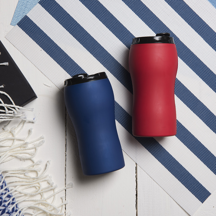 Термокружка вакуумная  "Velvet";  380 мл; красный; металл/пластик