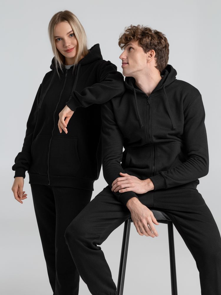 Толстовка на молнии с капюшоном Siverga Heavy 2.0, черная Толстовка на молнии с капюшоном Siverga Heavy 2.0, черная