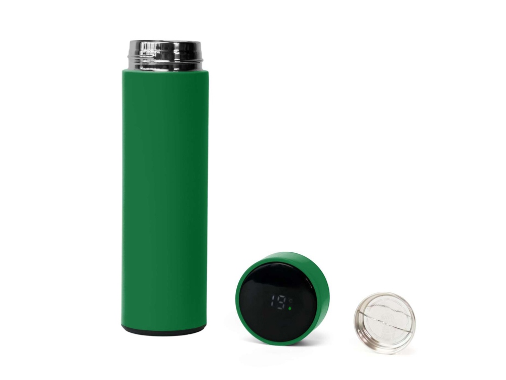 Термос FAMILY MARK LED, индикатор, soft touch