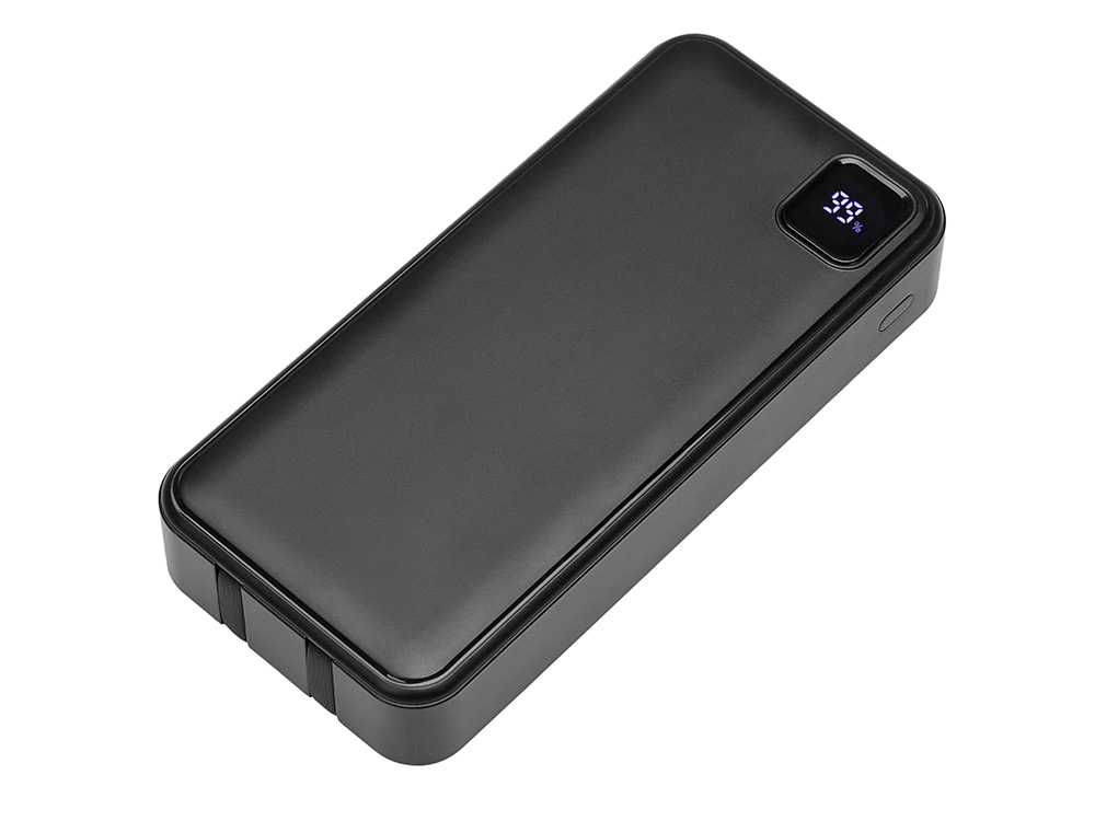 Внешний аккумулятор со встроенными кабелями Фрэйм Про, QC/PD, 20000 мАч