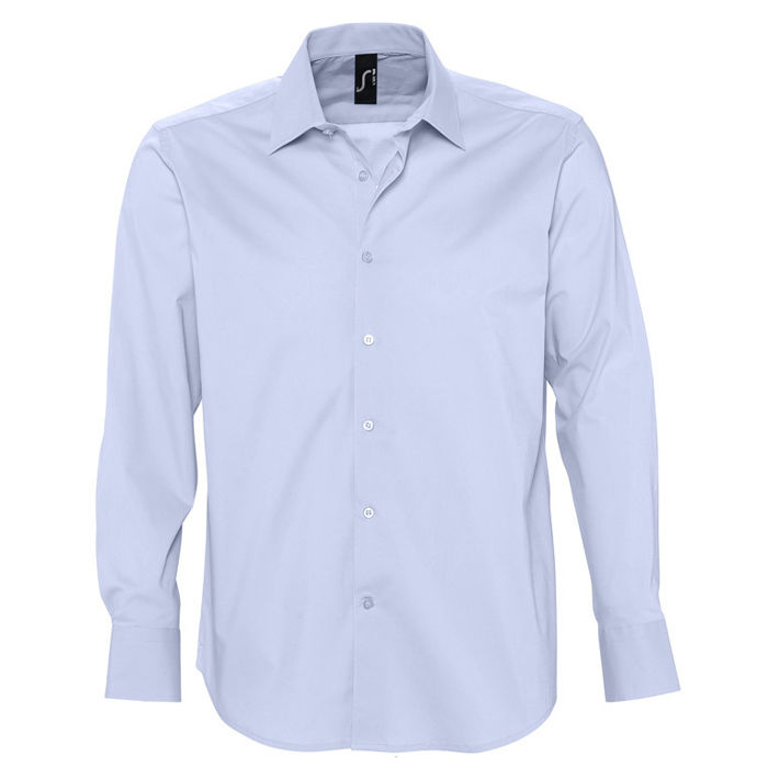 Рубашка "Brighton", небесно-голубой_L, 97% хлопок, 3% эластан, 140г/м2