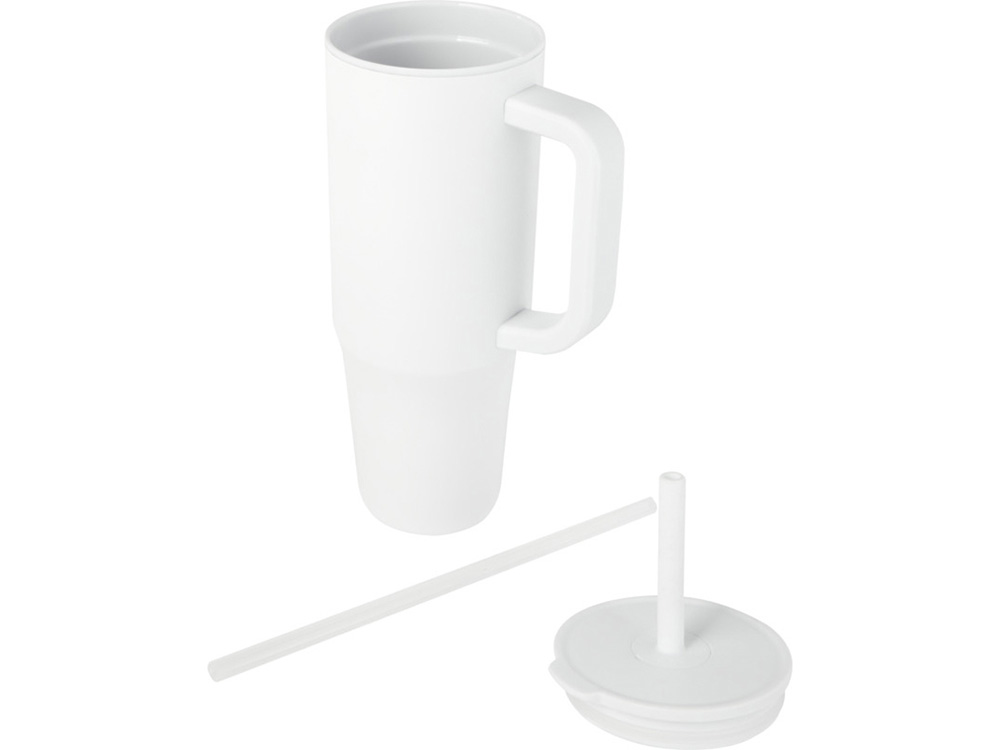 Герметичная термокружка Brady с силиконовой трубочкой, переработанная сталь, 900 мл