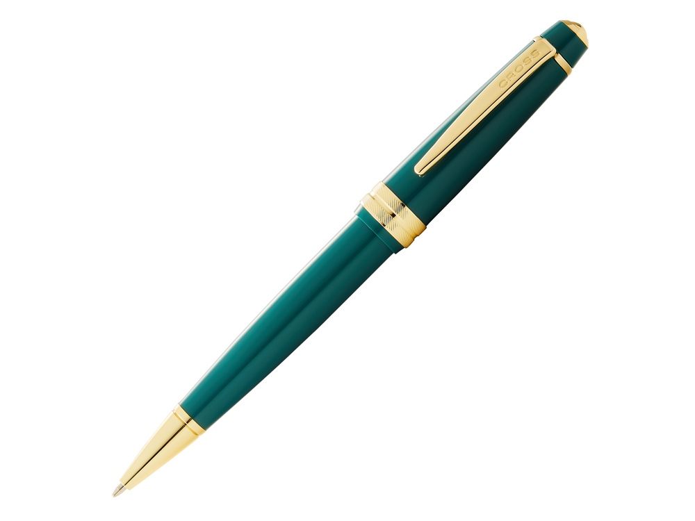 Ручка пластиковая шариковая Bailey Light Polished Green Resin and Gold Tone