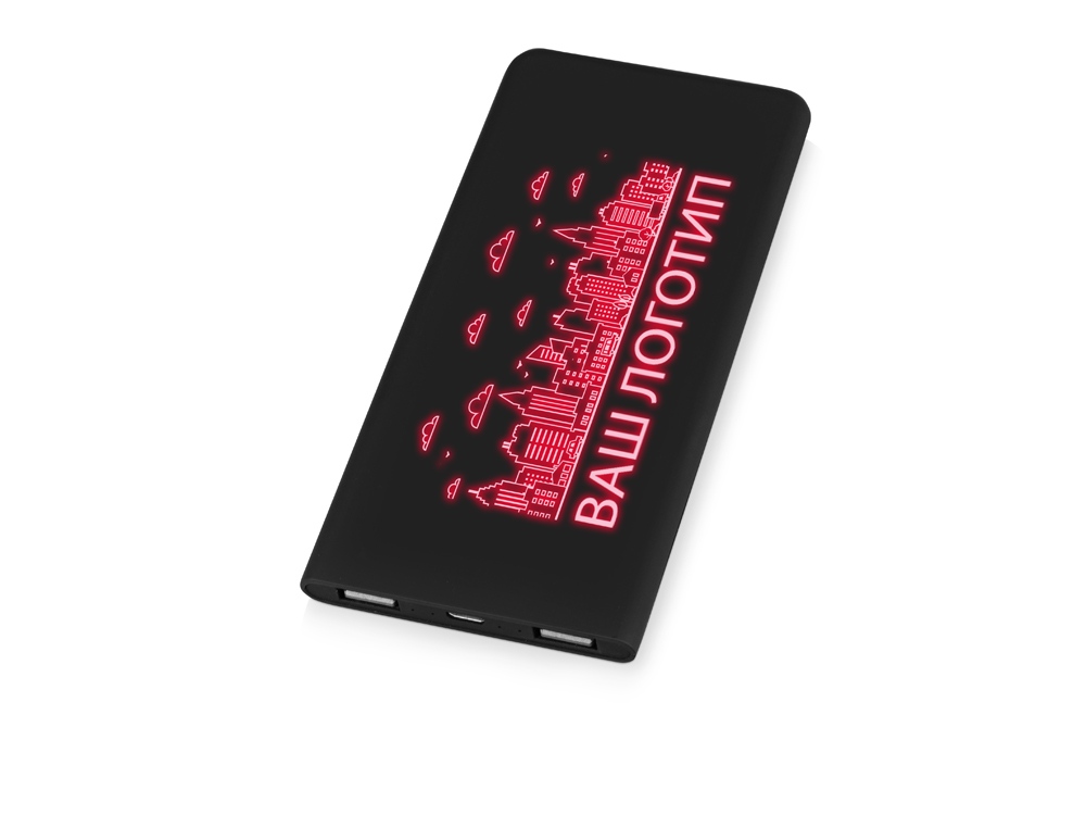 Внешний аккумулятор с подсветкой логотипа Faros, soft-touch, 4000 mAh Внешний аккумулятор с подсветкой логотипа Faros, soft-touch, 4000 mAh