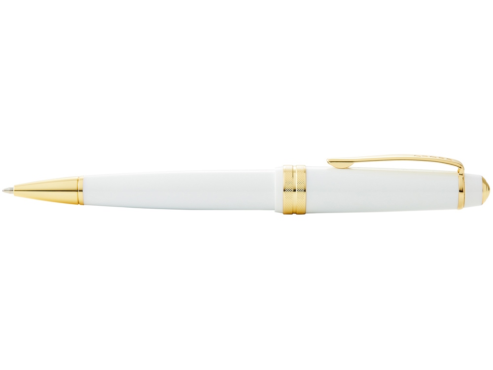 Ручка пластиковая шариковая Bailey Light Polished White Resin and Gold Tone
