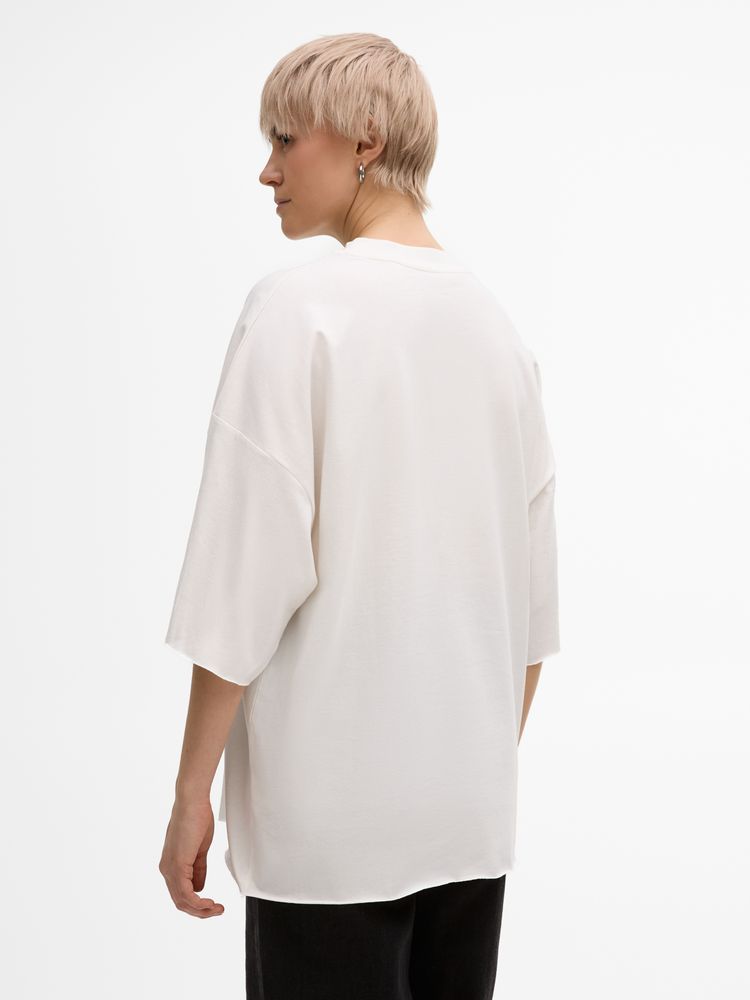 Футболка унисекс оверсайз T1, молочно-белая